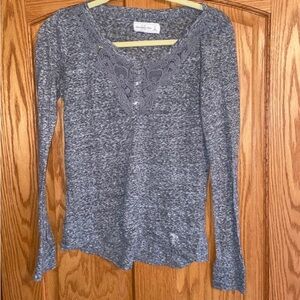 Abercrombie Gray Long Sleeve Women's Top